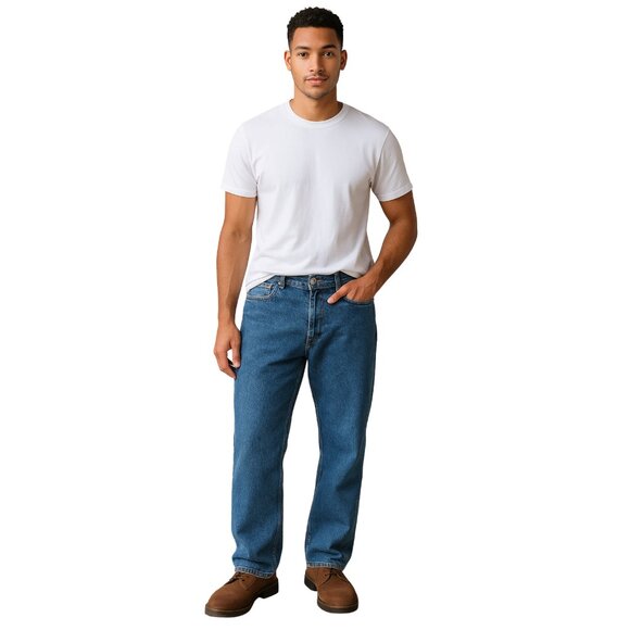H&M Relaxed Fit Denim Jeans Men’s 36x32, 100% Cotton Straight Leg Casual Classic - Picture 1 of 8